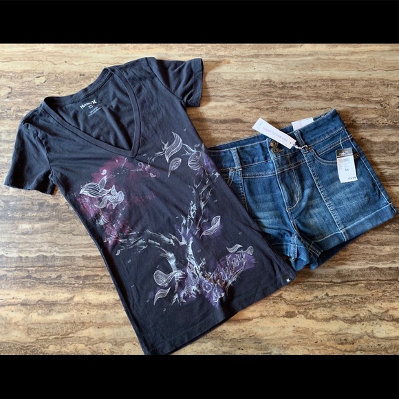 RUE 21 high waisted shorts blue denim size 5/6 NWT - Picture 3 of 7